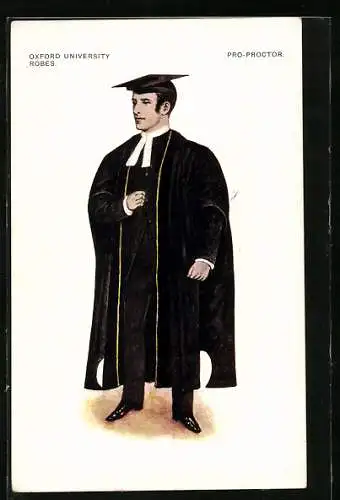 Künstler-AK Oxford, Oxford Univesity Robes, Pro-Protector, studentische Szene