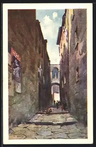 Künstler-AK Arenzano, Le vecchie Strade