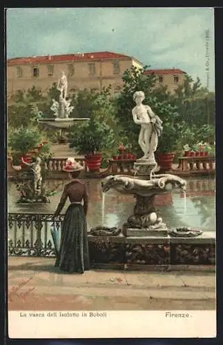 AK Firenze, La vasca dell Isolotto in Boboli