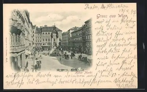AK Wien, Hoher Markt mit Brunnen
