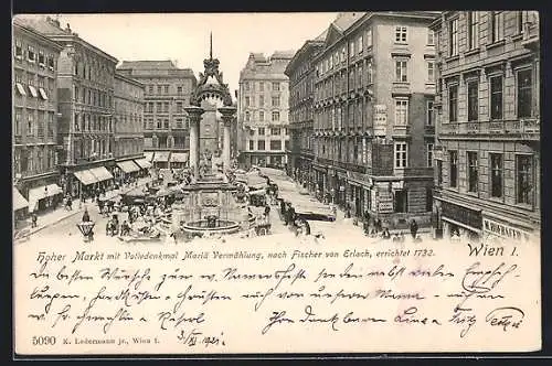 AK Wien, Hoher Markt mit Votivdenkmal Mariä Vermählung