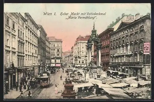 AK Wien, Hoher Markt mit Votivdenkmal Maria Vermählung