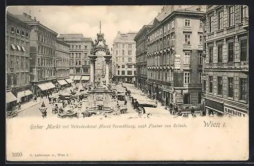 AK Wien, Hoher Markt mit Votivdenkmal Maria Vermählung