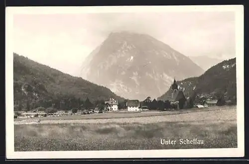 AK Scheffau, Ortsansicht mit Kirche