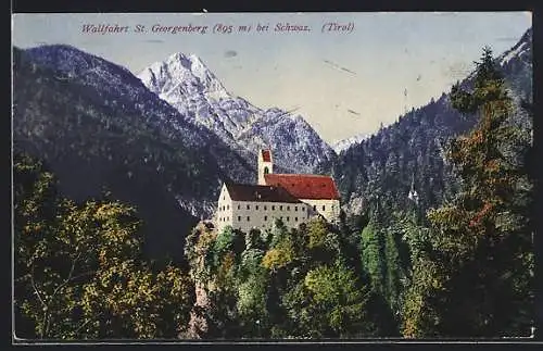 AK Stans, St. Georgenberg, Wallfahrtskirche mit Panorama