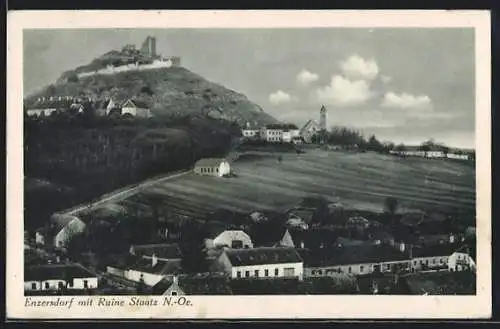 AK Staatz, Enzersdorf mit Ruine Staatz