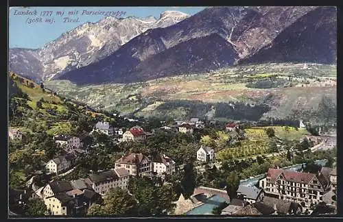 AK Landeck, Generalansicht mit Parseiergruppe