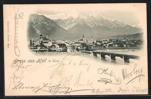 AK Hall in Tirol, Teilansicht mit Kirche