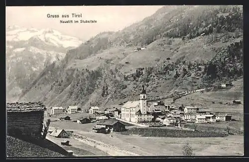 AK Neustift /Stubaital, Blick auf die Ortschaft