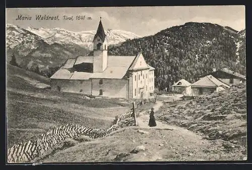 AK Maria Waldrast /Tirol, Ortspartie mit Kirche