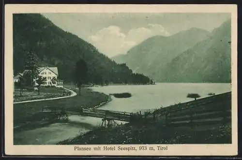 AK Breitenwang, Plansee mit Hotel Seespitz