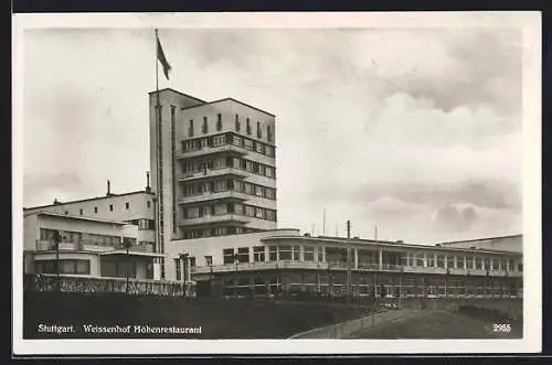 AK Stuttgart, Weissenhof Höhenrestaurant im Bauhausstil