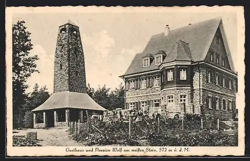 AK Heidelberg / Neckar, Gasthof und Pension Wolf am weissen Stein