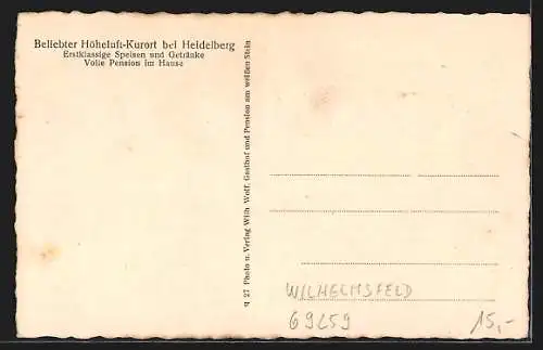 AK Heidelberg / Neckar, Gasthof und Pension Wolf am weissen Stein