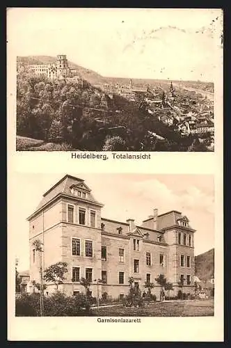 AK Heidelberg / Neckar, Ortsansicht mit Garnisonlazarett