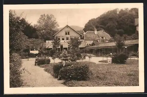 AK Ziegelhausen, Gasthaus Stifts-Mühle vom Garten aus, Bes. G. Rheinhardt