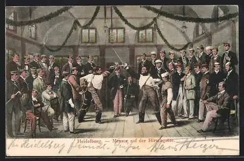AK Heidelberg, Mensur auf der Hirschgasse