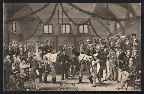 AK Heidelberg, Corps-Mensur, studentische Szene