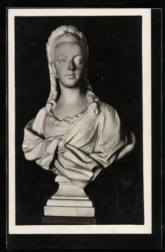 AK Wien, Marmorbüste von Maria Antoinette, J. B. Lemoyne, im Kunsthistorischen Museum