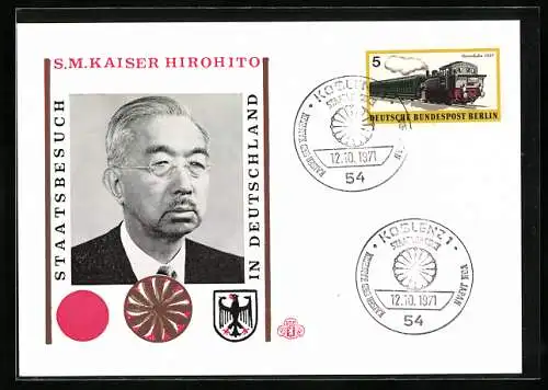 AK S.M. Kaiser Hirohito zum Staatsbesuch in Deutschland 1971