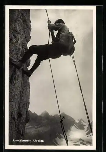 AK Altenalptürme, Bergsteiger beim Abseilen