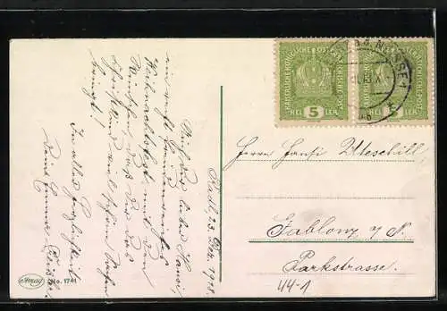 AK Junge spielt auf seiner kleinen Trompete, Herzliche Weihnachtsgrüsse