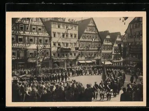 AK Tübingen, Festzug der Studentenschaft beim 450 jähr. Jubiläum der Universität