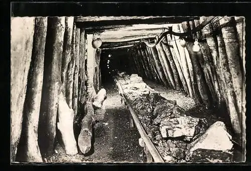 AK Serie des Mineurs, Transporteur a courroie, Remontée du charbon, Kohle-Förderung