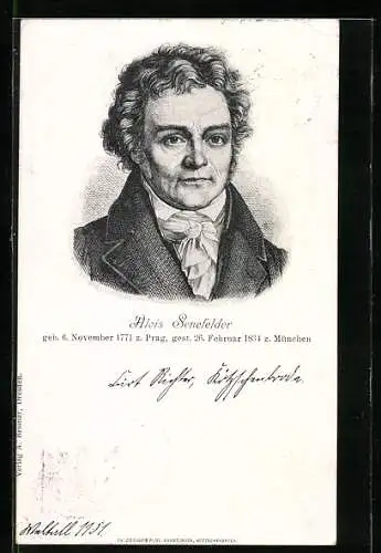 Lithographie Alois Senefelder, Erfinder der Litographie