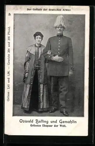 AK Oswald Balling und Gemahlin, Riesen