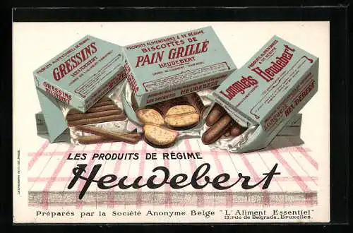 AK Reklame für Kekse von Heudebert