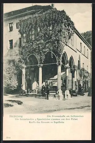 AK Heidelberg, Brunnenhalle am Soldatenbau