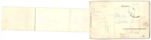 Leporello-AK Brcko, Rathaus, Neue Türkische Schule, Gemeinde-Spital