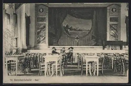 AK Mühlhausen /Kraichgau, Gasthof St. Bernhardushalle, Saal