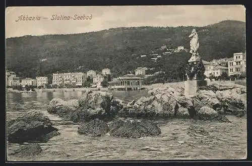 AK Abbazia, Statue am Slatina-Seebad