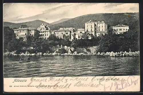 AK Abbazia, Villen am Hafen
