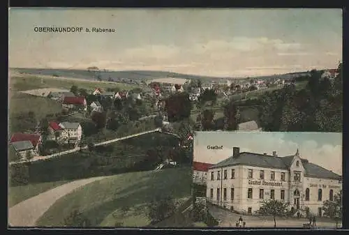 AK Obernaundorf, Gasthof Obernaundorf, Panorama