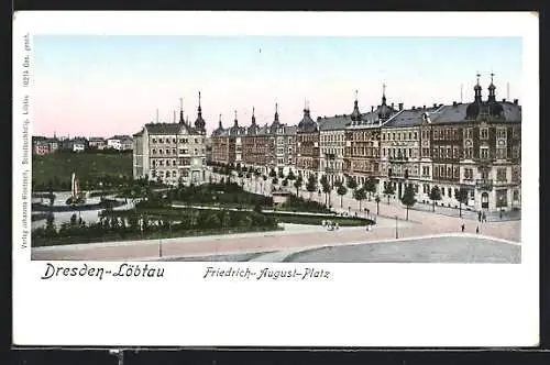 Goldfenster-AK Dresden-Löbtau, Der Friedrich-August-Platz