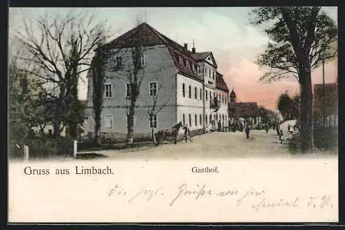 AK Limbach / Wilsdruff, Gasthof mit Strasse