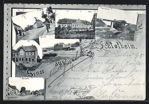 AK Schlotheim, Schloss, Bahnhof, Post