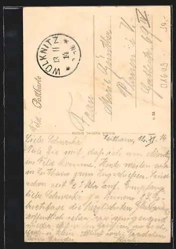 AK Lichtensee, Gasthof Wittig, Kirche