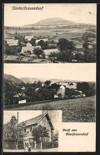 AK Frauendorf / Glashütte, Gasthaus Oberfrauendorf, Niederfrauendorf, Teilansicht