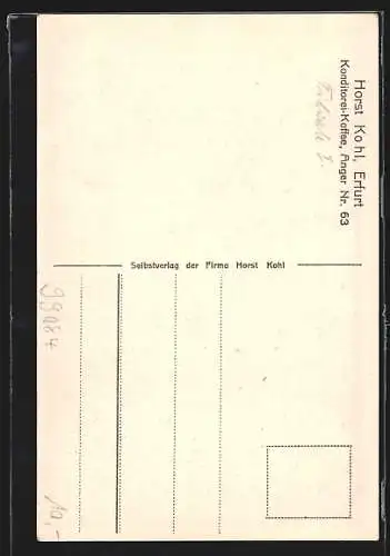 AK Erfurt, Cafe & Konditorei Horst Kohl, Anger 63