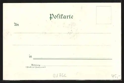 Lithographie Ammelsdorf, Restaurant Horn, Körnermühle, Schule