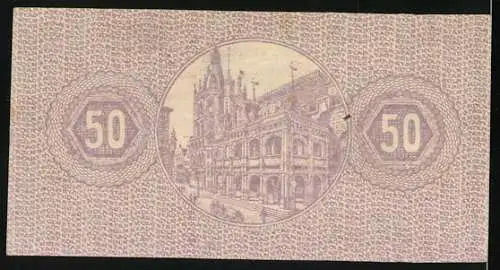 Notgeld Köln 1920, 50 Pfennig, Rathaus
