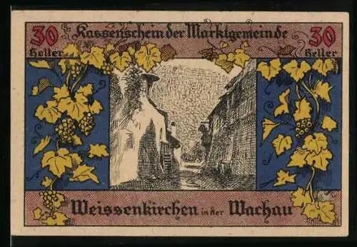 Notgeld Weissenkirchen i. d. Wachau 1920, 30 Heller, Ortspartie