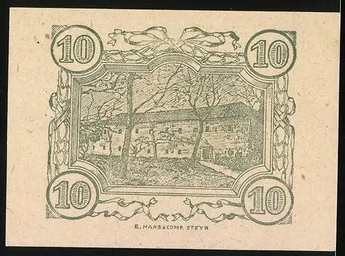 Notgeld Behamberg 1920, 10 Heller, Ortspartie