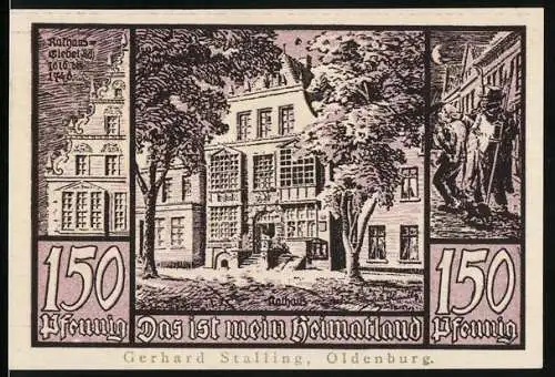 Notgeld Jever, 150 Pfennig, Rathaus und Wappen