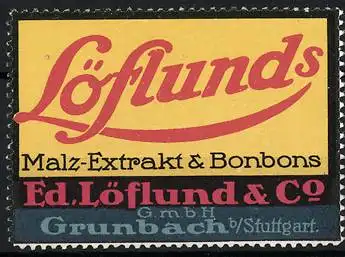 Reklamemarke Löflund's Malz-Extrakt & Bonbons, Ed. Löflund & Co. GmbH, Grunbach
