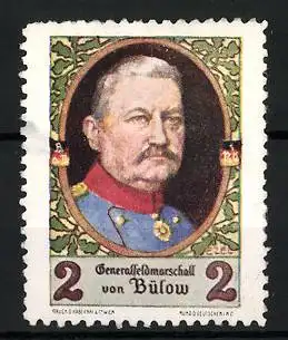 Reklamemarke Generalfeldmarschall von Bülow uniformiert im Portrait